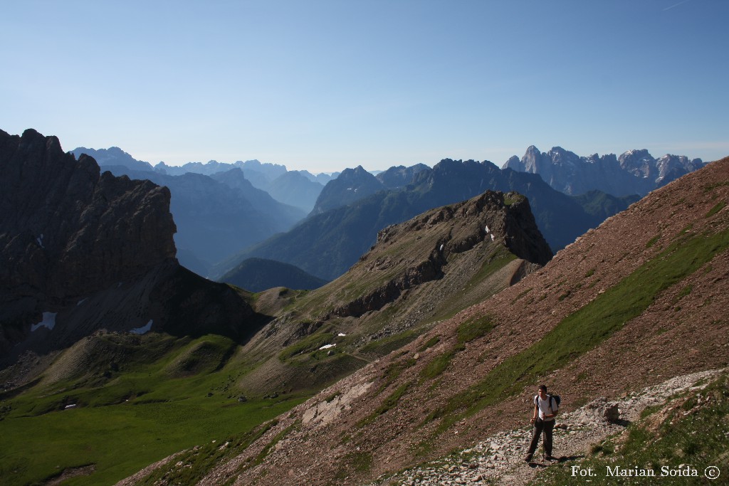 Przełęcz Col Becher spod Forca Rossa
