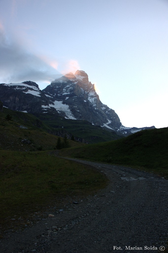 Testa del Leone, Matterhorn z drogi do schroniska Abruzzi