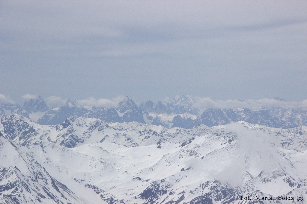 Widok na Dolomity z Großvenedigera