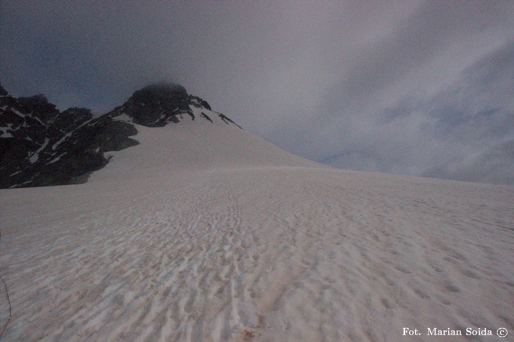 Piz Bernina z nad schroniska