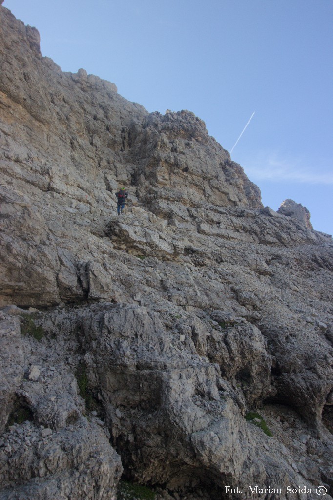 Górny fragment ferraty delle Mesules