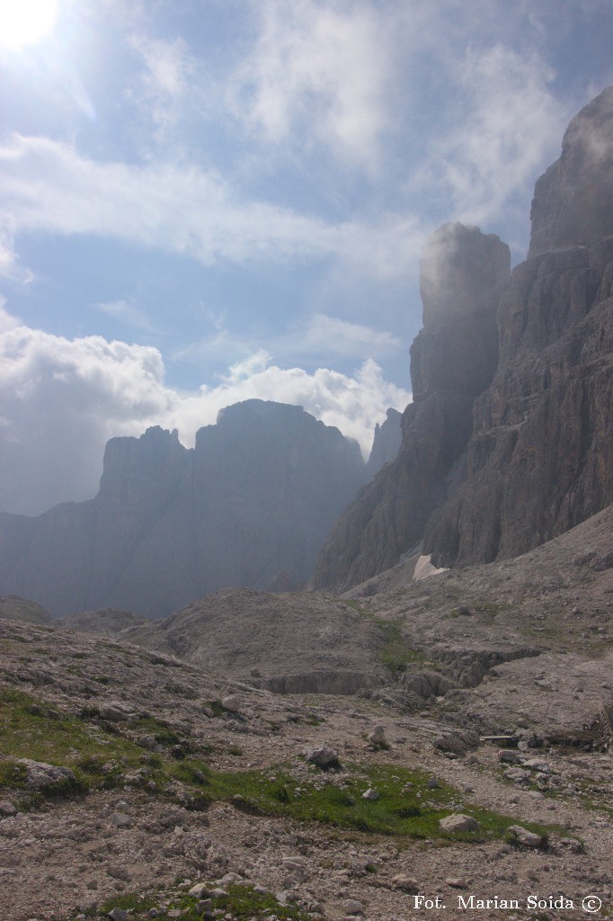 Piz da Lech de Boe spod schroniska Pisciadu