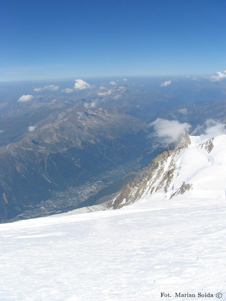 Chamonix i Aig. du Midi z samej góry
