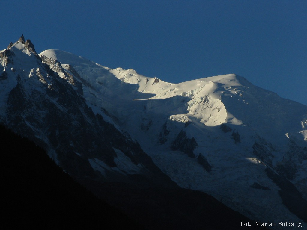 Aig. du Midi, Mt. Blanc, Dom du Gouter z Argentiere