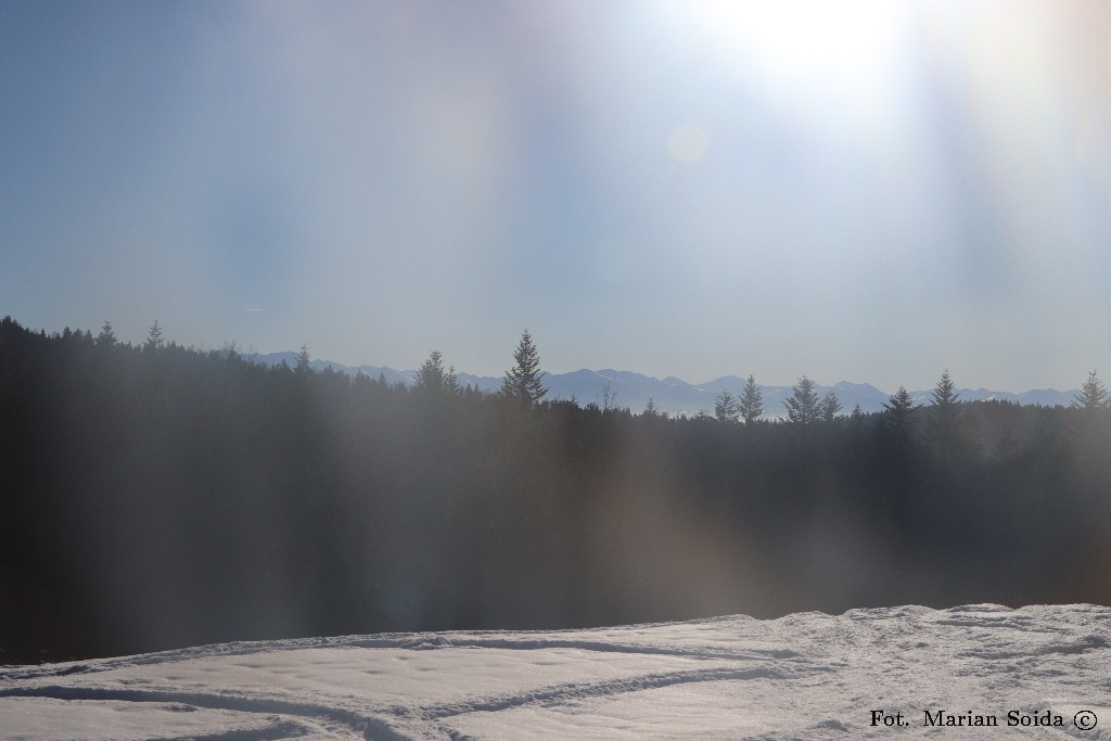 Ostatni widok na Tatry z Polany Pudziska