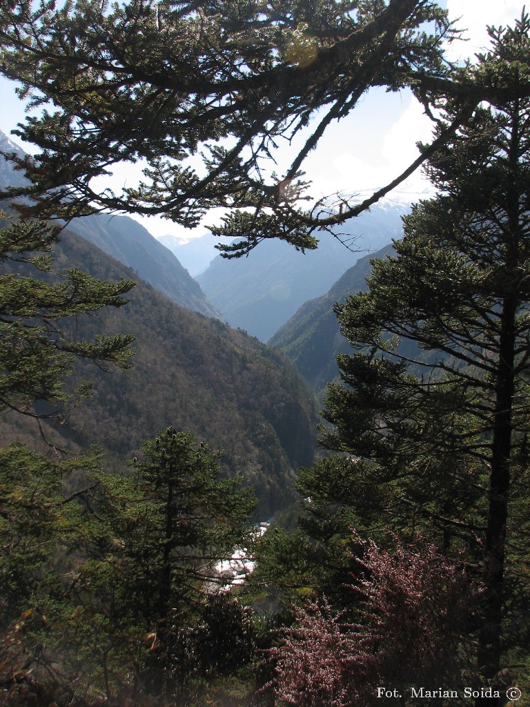 Dolina Dudh Koshi z podejścia pod Tengboche