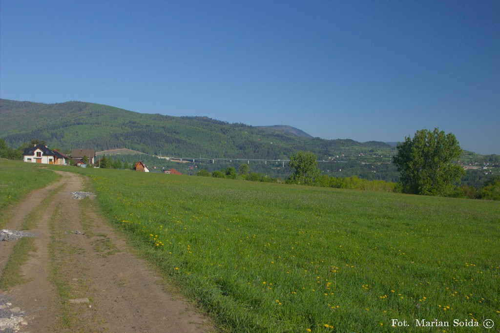 Widok w tył na Beskid Śląski z Cięciny