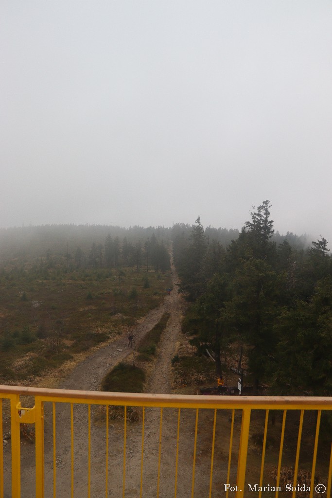 Widok z wieży na Wierch Wisełka