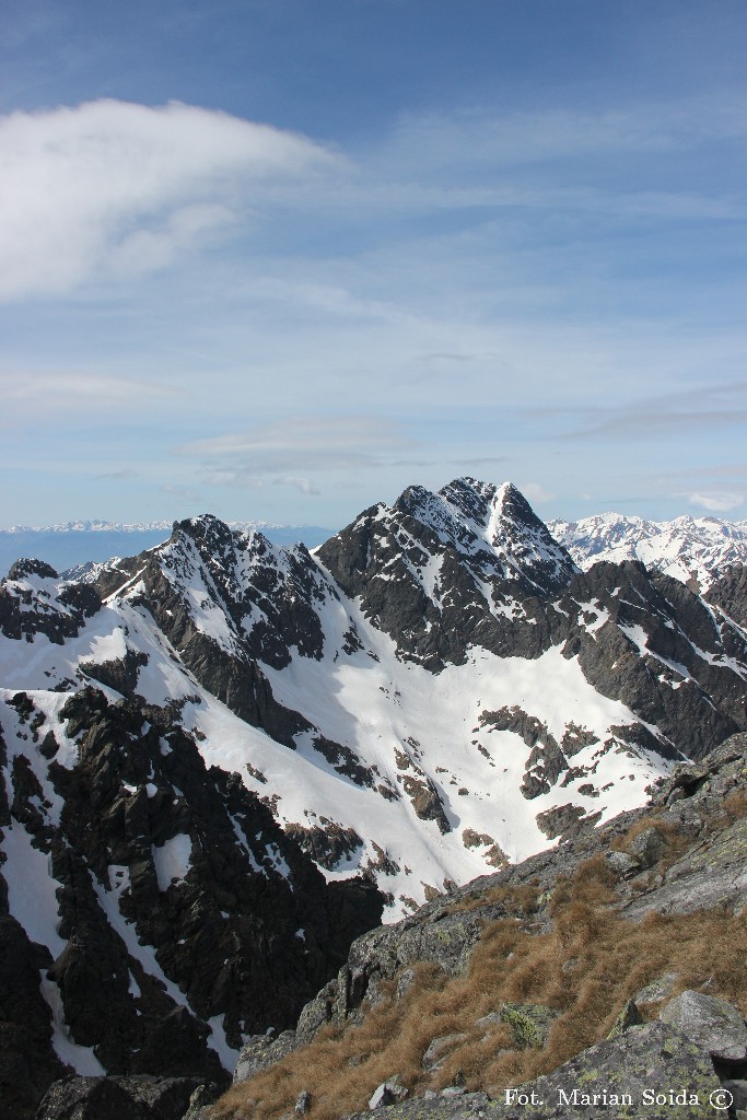 Mały Kozi Wierch, Świnica, Tatry Zachodnie z Zadniego Granatu