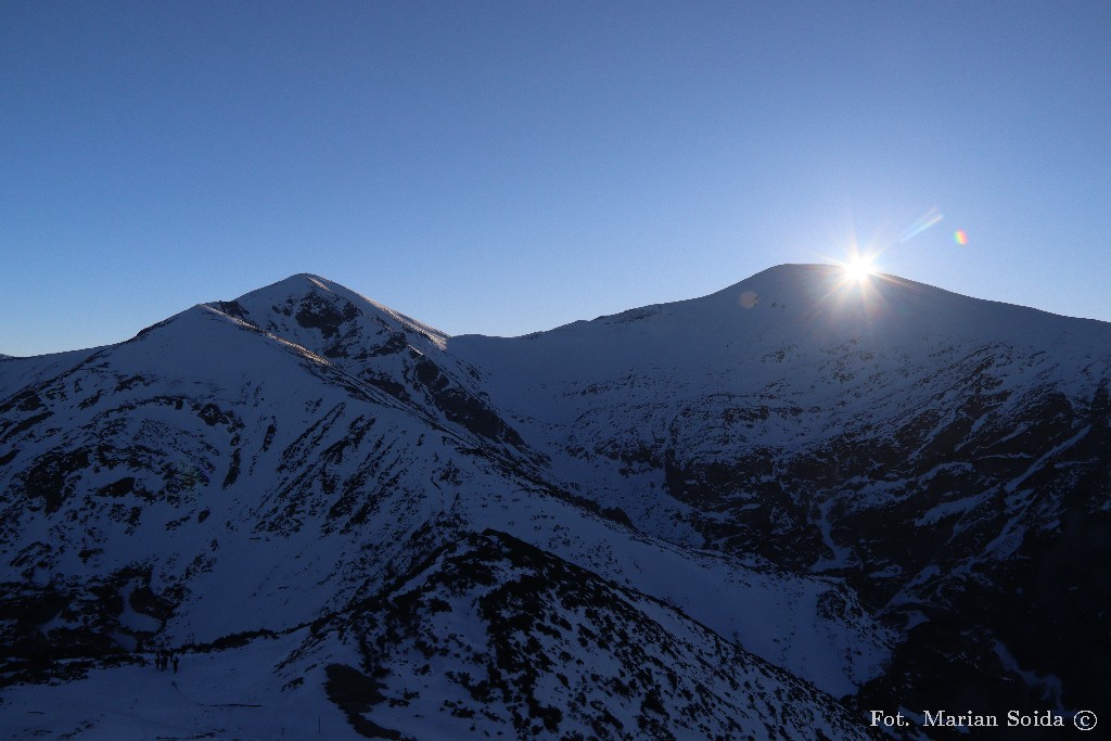 Zachód słońca za Małołączniakiem