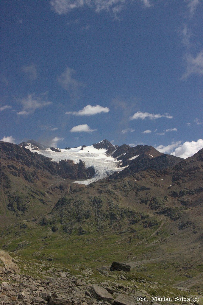 Giacciaio della Sforzellina z nad Passo Gavia