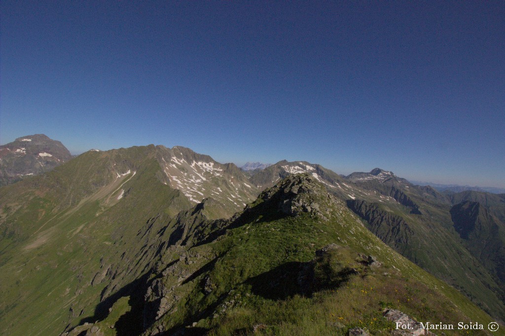 Hochgolling, Zischken, Waldhorn, Hochwildstelle, Dachstein (daleko) z Schöneck