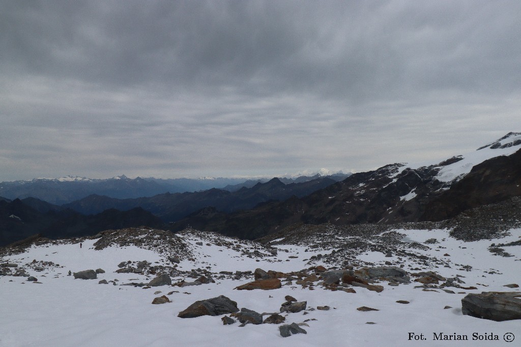 Gran Paradiso, Mont Blanc z zejścia na Punta Indren