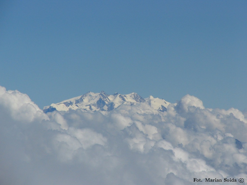Monte Rosa ze szczytu Mt. Blanc