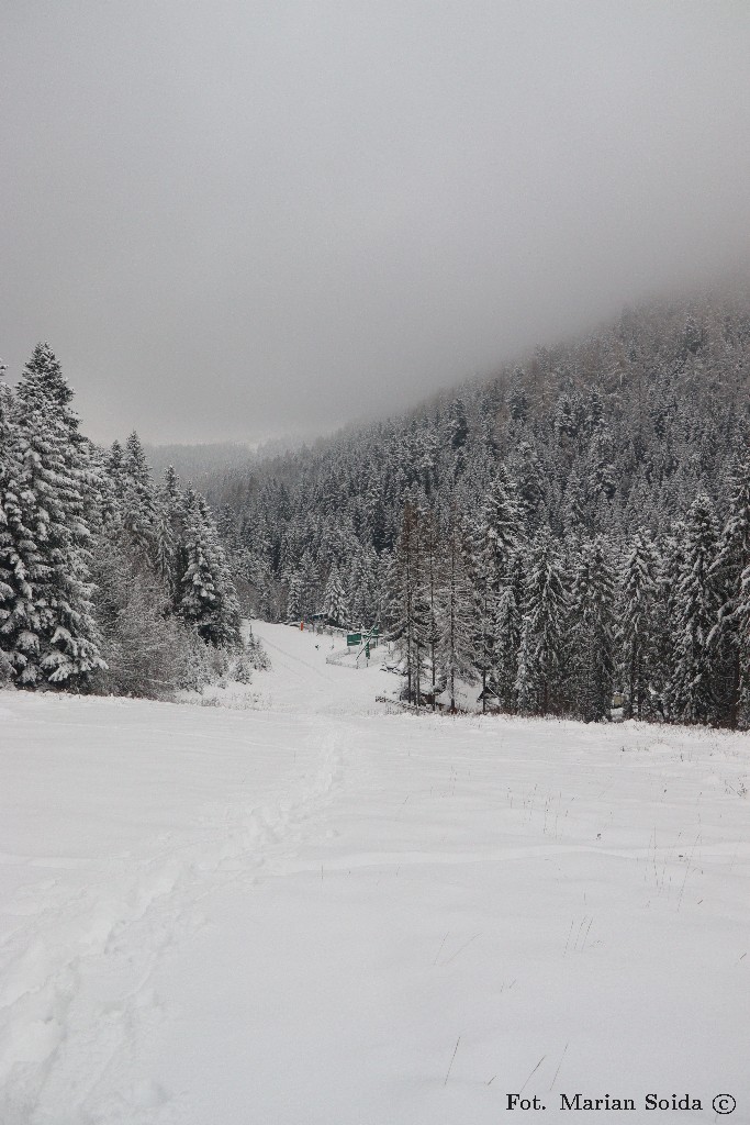 Koninki Hucisko - początek nartostrady