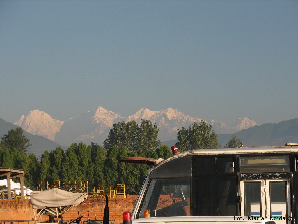 Widok z lotniska w Kathmandu