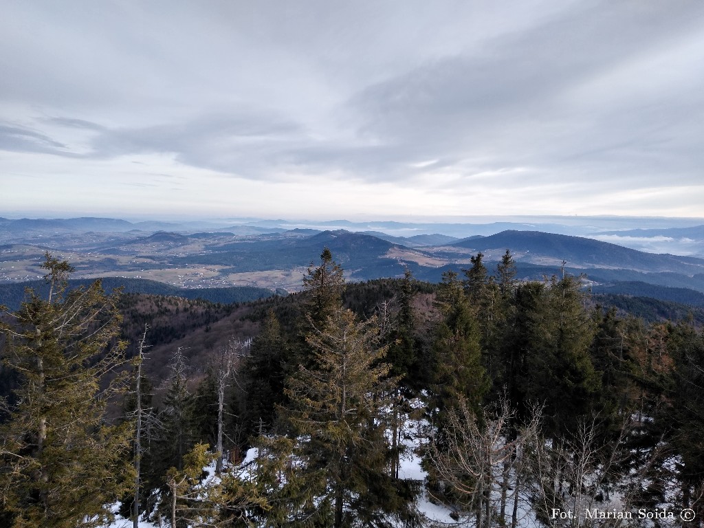 Widok na Beskid Sądecki z wieży