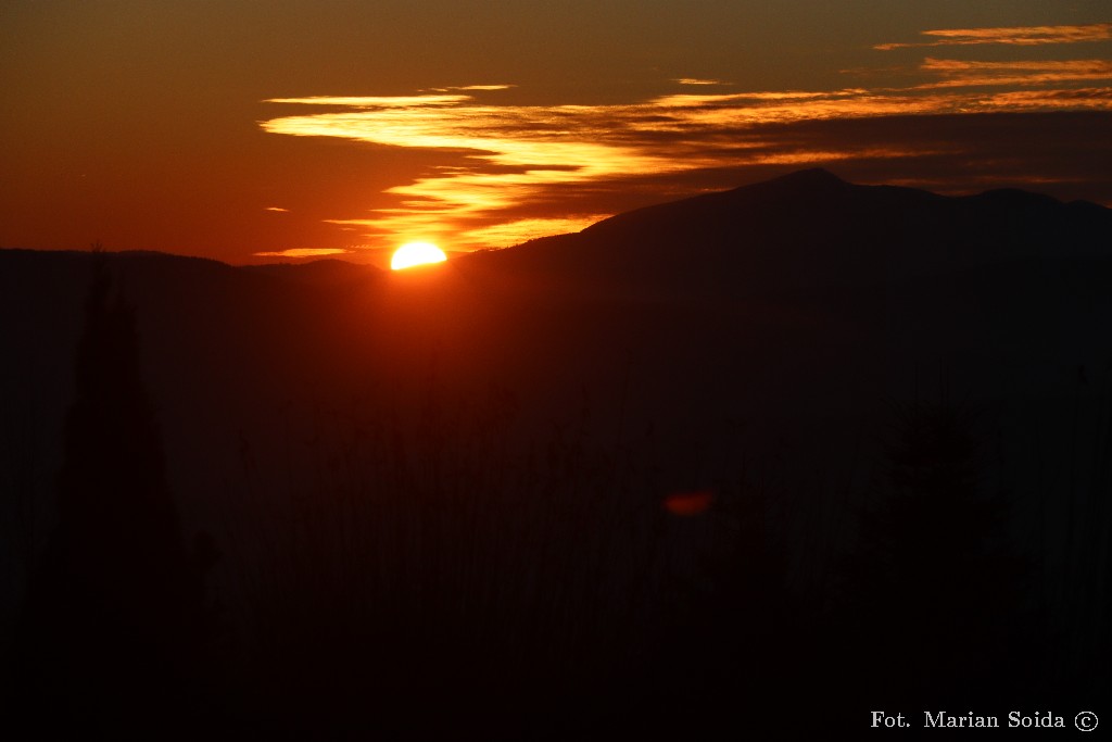 Zachód słonca na Kudłaczach