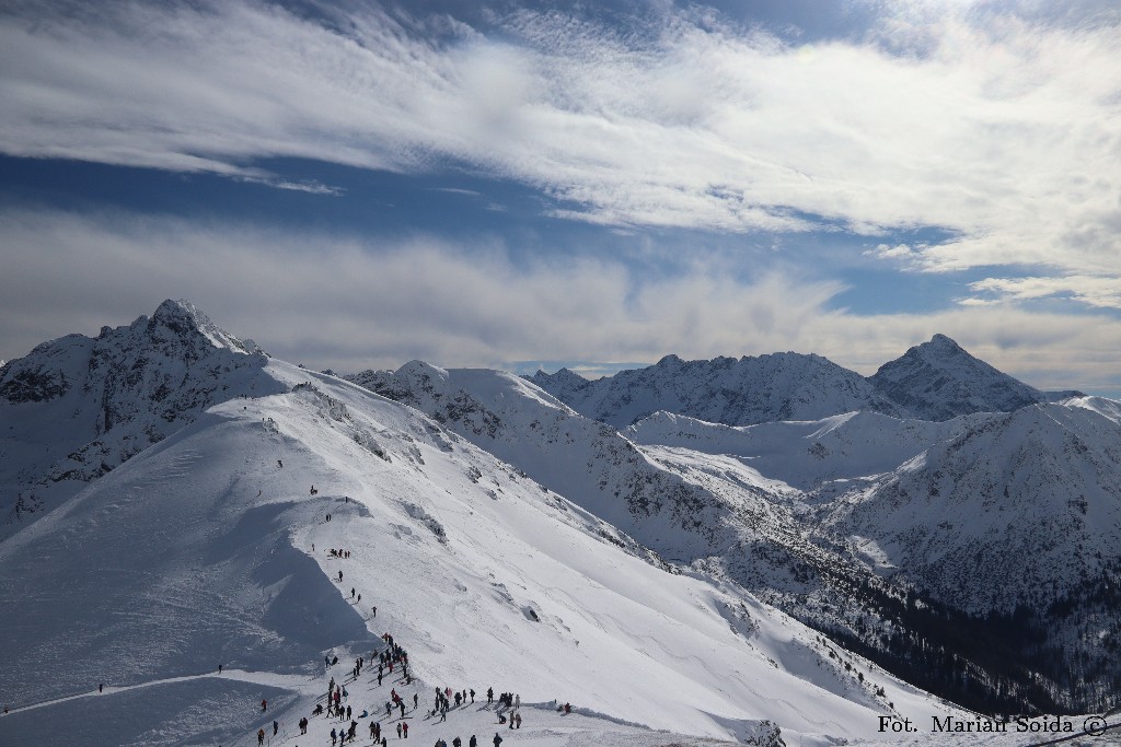 Świnica, Walentkowy Wierch, Rysy, Hruby Wierch, Krywań z Kasprowego Wierchu